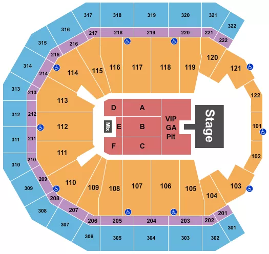 CODY JOHNSON Seating Map Seating Chart
