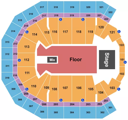 ENDSTAGE GA FLOOR Seating Map Seating Chart