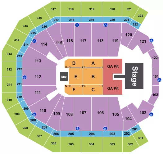 PARKER MCCOLLUM Seating Map Seating Chart