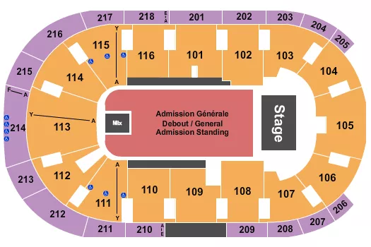 ENDSTAGE GA STANDING Seating Map Seating Chart