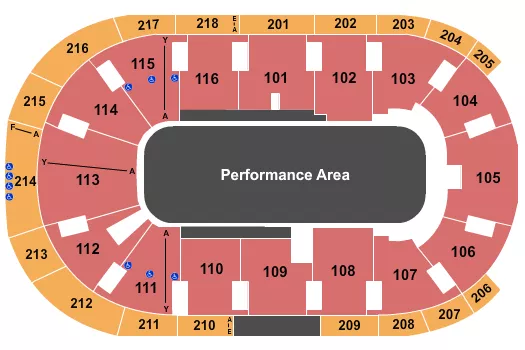 PERFORMANCE AREA Seating Map Seating Chart