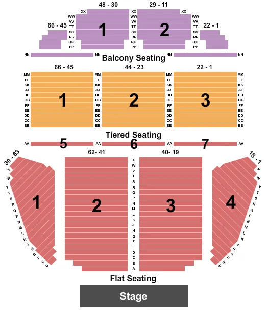 END STAGE Seating Map Seating Chart