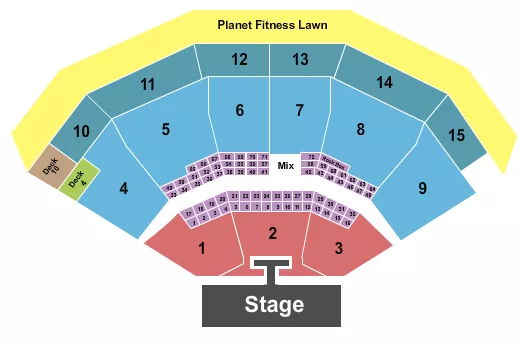 PNC MUSIC PAVILION CHARLOTTE ENDSTAGE WITH CATWALK Seating Map Seating Chart
