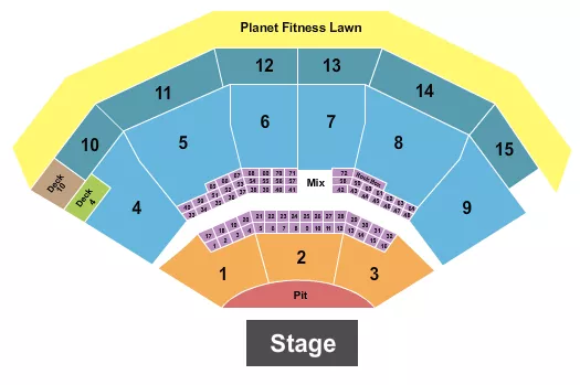 PNC MUSIC PAVILION CHARLOTTE NEIL YOUNG Seating Map Seating Chart