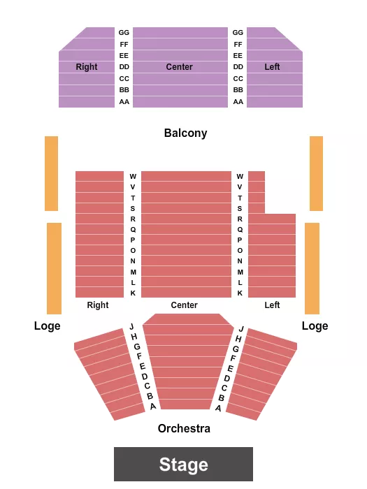 END STAGE Seating Map Seating Chart