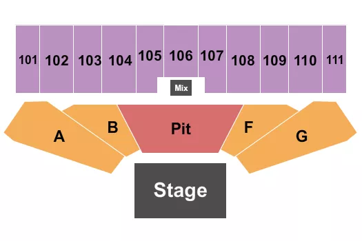 ENDSTAGE CENTER PIT Seating Map Seating Chart