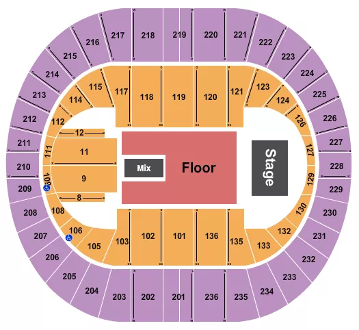 ENDSTAGE RESERVED FLOOR 2 Seating Map Seating Chart