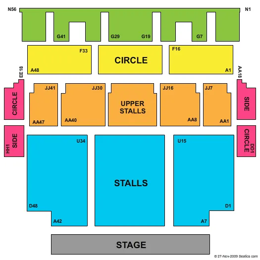 END STAGE Seating Map Seating Chart