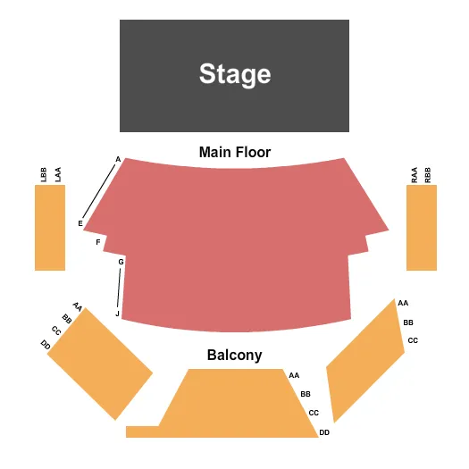 END STAGE Seating Map Seating Chart