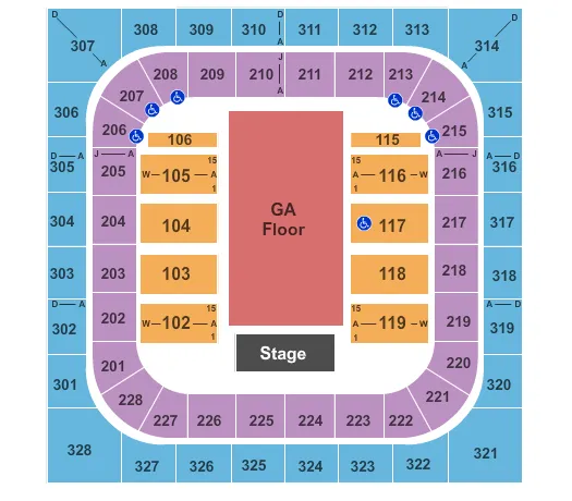 GA FLOOR Seating Map Seating Chart