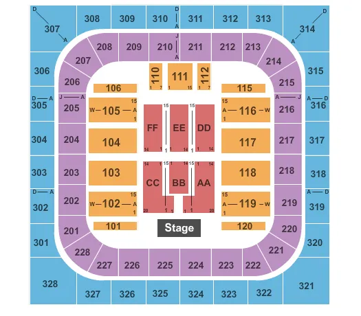 END STAGE Seating Map Seating Chart