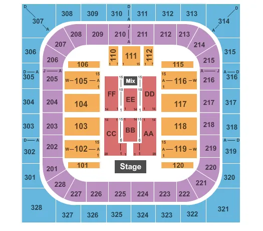 ENDSTAGE 2 Seating Map Seating Chart