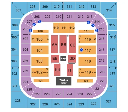 WWE Seating Map Seating Chart
