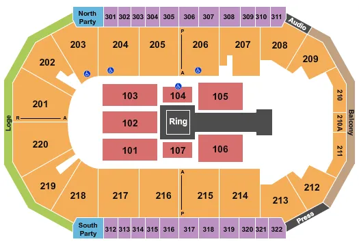 WWE Seating Map Seating Chart