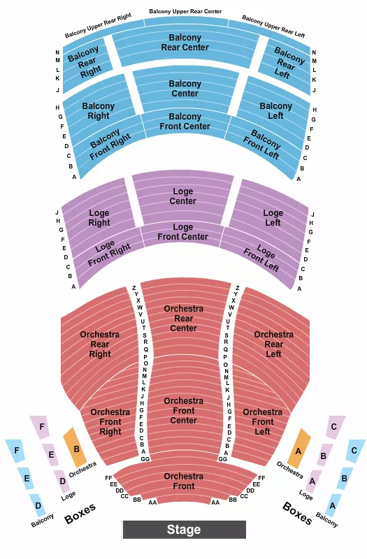 PROCTER GAMBLE HALL AT ARONOFF CENTER END STAGE Seating Map Seating Chart