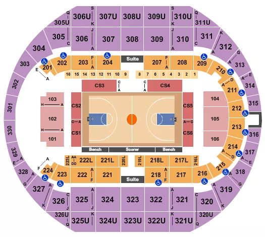 BASKETBALL 2 Seating Map Seating Chart