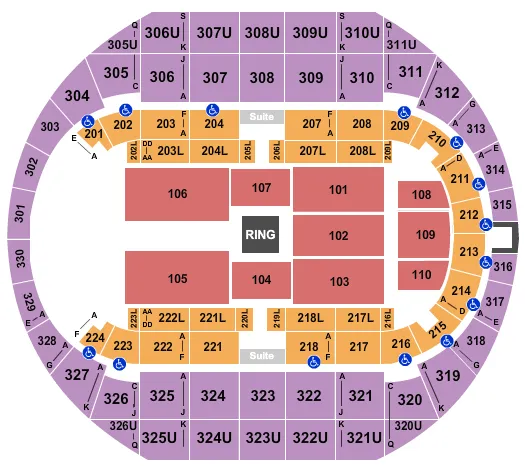 WWE 2 Seating Map Seating Chart