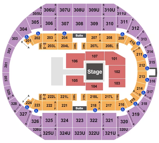 WRESTLING AEW Seating Map Seating Chart