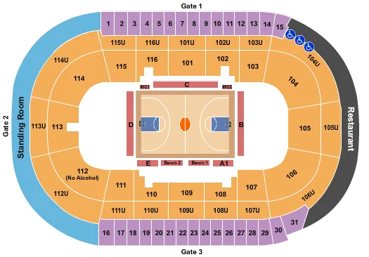 HARLEM GLOBETROTTERS Seating Map Seating Chart