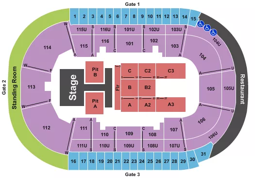 OLD DOMINION Seating Map Seating Chart