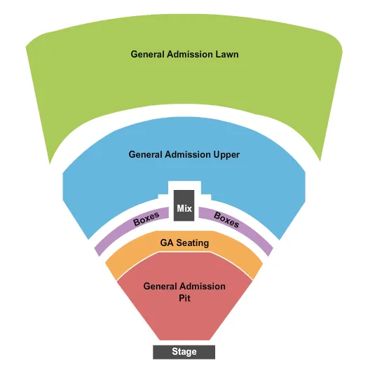 GENERAL ADMISSION Seating Map Seating Chart
