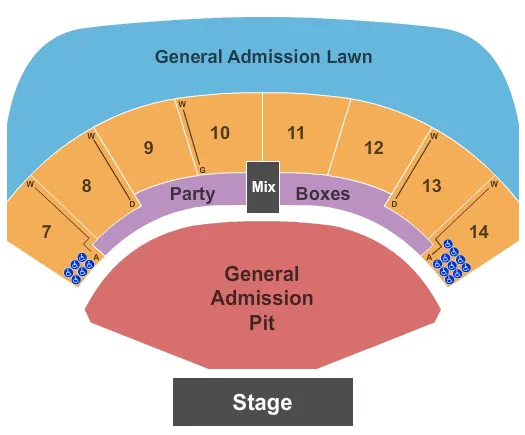 ENDSTAGE LARGE PIT Seating Map Seating Chart