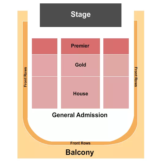 ENDSTAGE PREMIER GOLD HOUSE Seating Map Seating Chart