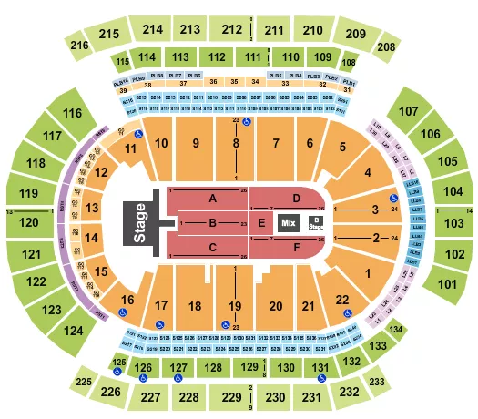 BRYAN ADAMS Seating Map Seating Chart