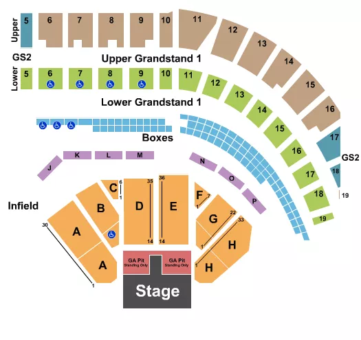 ENDSTAGE GA PIT Seating Map Seating Chart