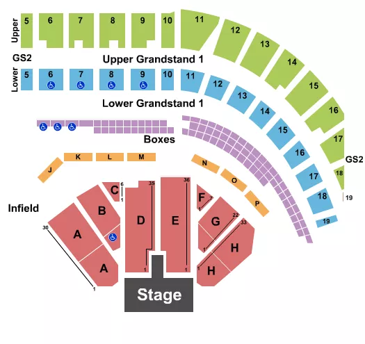 ENDSTAGE W CATWALK Seating Map Seating Chart