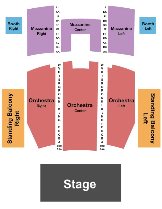 QUEEN ELIZABETH THEATRE TORONTO ENDSTAGE 3 Seating Map Seating Chart