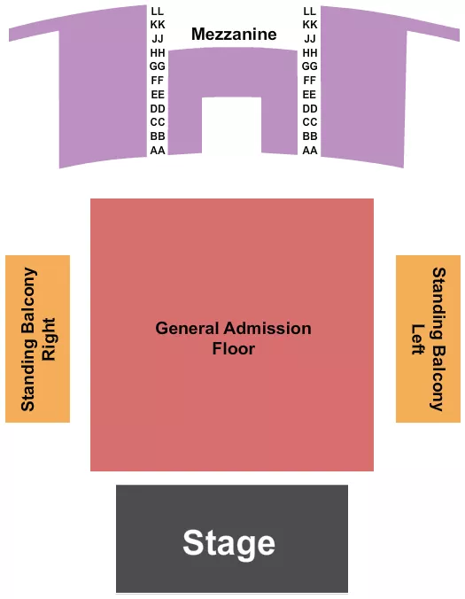 QUEEN ELIZABETH THEATRE TORONTO ENDSTAGE GA FLOOR 4 Seating Map Seating Chart