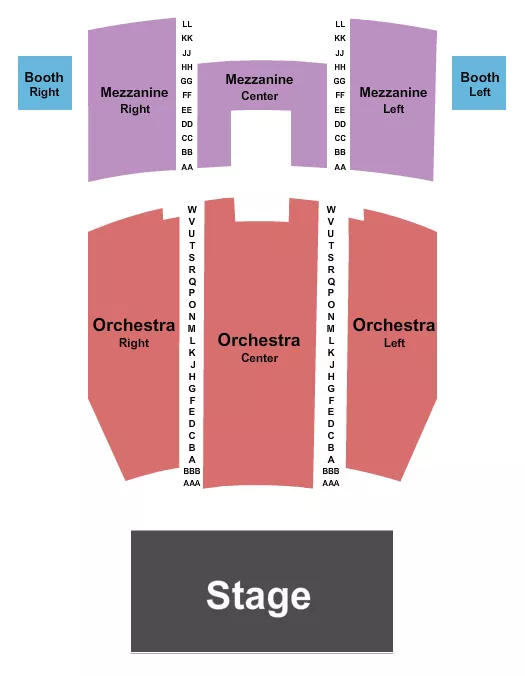 QUEEN ELIZABETH THEATRE TORONTO ENDSTAGE RESERVED NO SIDES BOOTH Seating Map Seating Chart