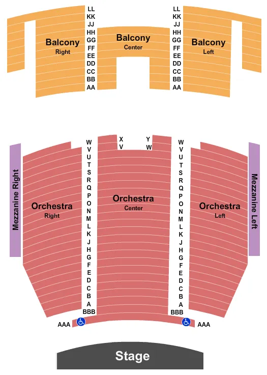 QUEEN ELIZABETH THEATRE TORONTO ENDSTAGE 2 Seating Map Seating Chart