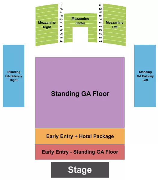 QUEEN ELIZABETH THEATRE TORONTO ENDSTAGE GA EARLYENTRY Seating Map Seating Chart