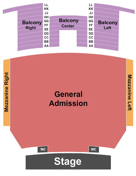 QUEEN ELIZABETH THEATRE TORONTO ENDSTAGE GA FLOOR 2 Seating Map Seating Chart