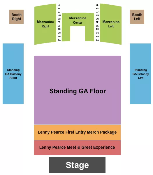 QUEEN ELIZABETH THEATRE TORONTO LENNY PEARCE Seating Map Seating Chart