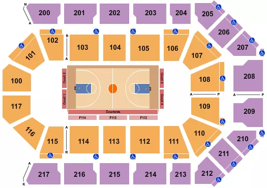 BASKETBALL GLOBETROTTERS Seating Map Seating Chart