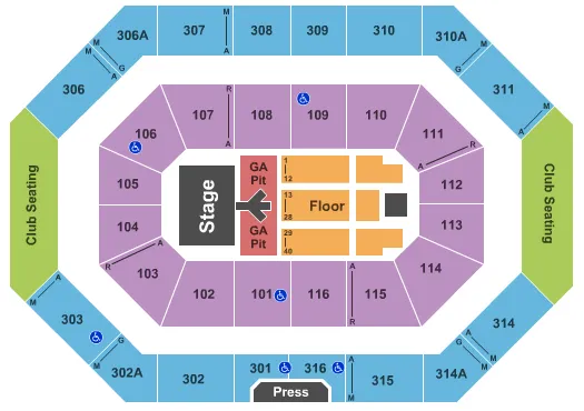RALPH ENGELSTAD ARENA ND FLORIDA GEORGIA LINE Seating Map Seating Chart