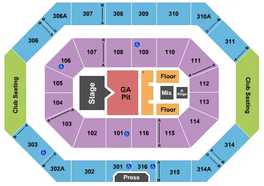 RALPH ENGELSTAD ARENA ND KEITH URBAN Seating Map Seating Chart