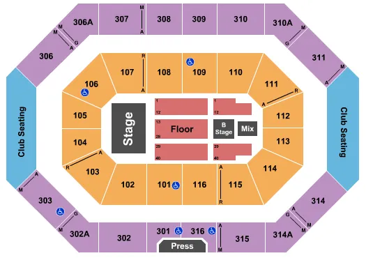 RALPH ENGELSTAD ARENA ND LITTLE BIG TOWN Seating Map Seating Chart