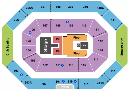 RALPH ENGELSTAD ARENA ND RILEY GREEN Seating Map Seating Chart