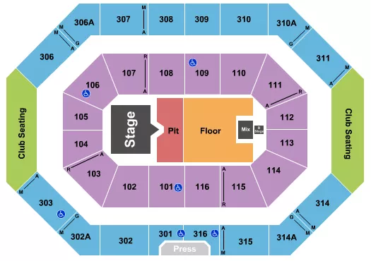 RALPH ENGELSTAD ARENA ND SAM HUNT Seating Map Seating Chart