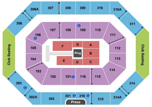 RALPH ENGELSTAD ARENA ND WWE Seating Map Seating Chart