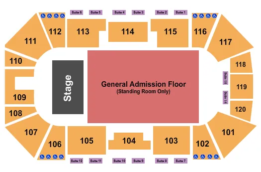 ENDSTAGE GA FLOOR Seating Map Seating Chart