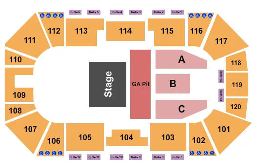 ENDSTAGE GA PIT 2 Seating Map Seating Chart