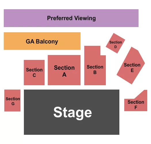 ENDSTAGE GA BALCONY 2 Seating Map Seating Chart