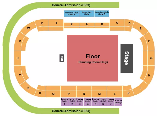 ENDSTAGE GA Seating Map Seating Chart