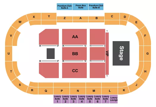 ENDSTAGE VIP Seating Map Seating Chart