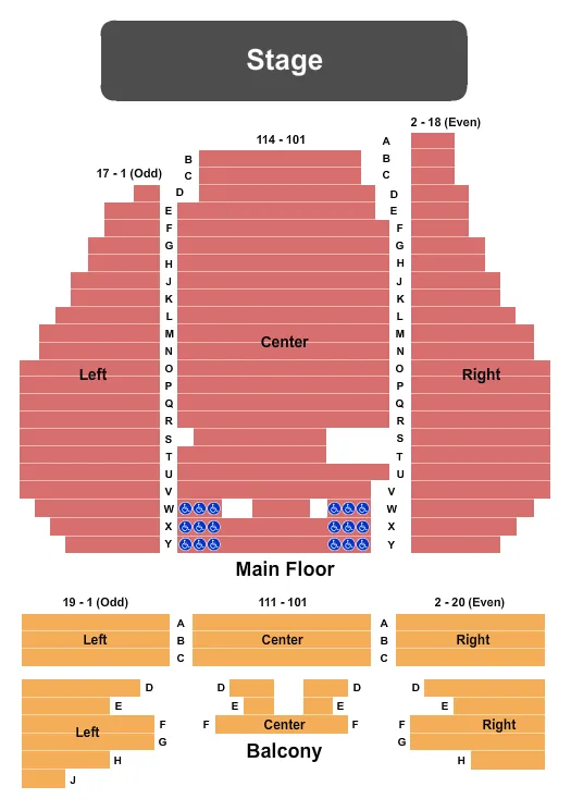 ENDSTAGE Seating Map Seating Chart